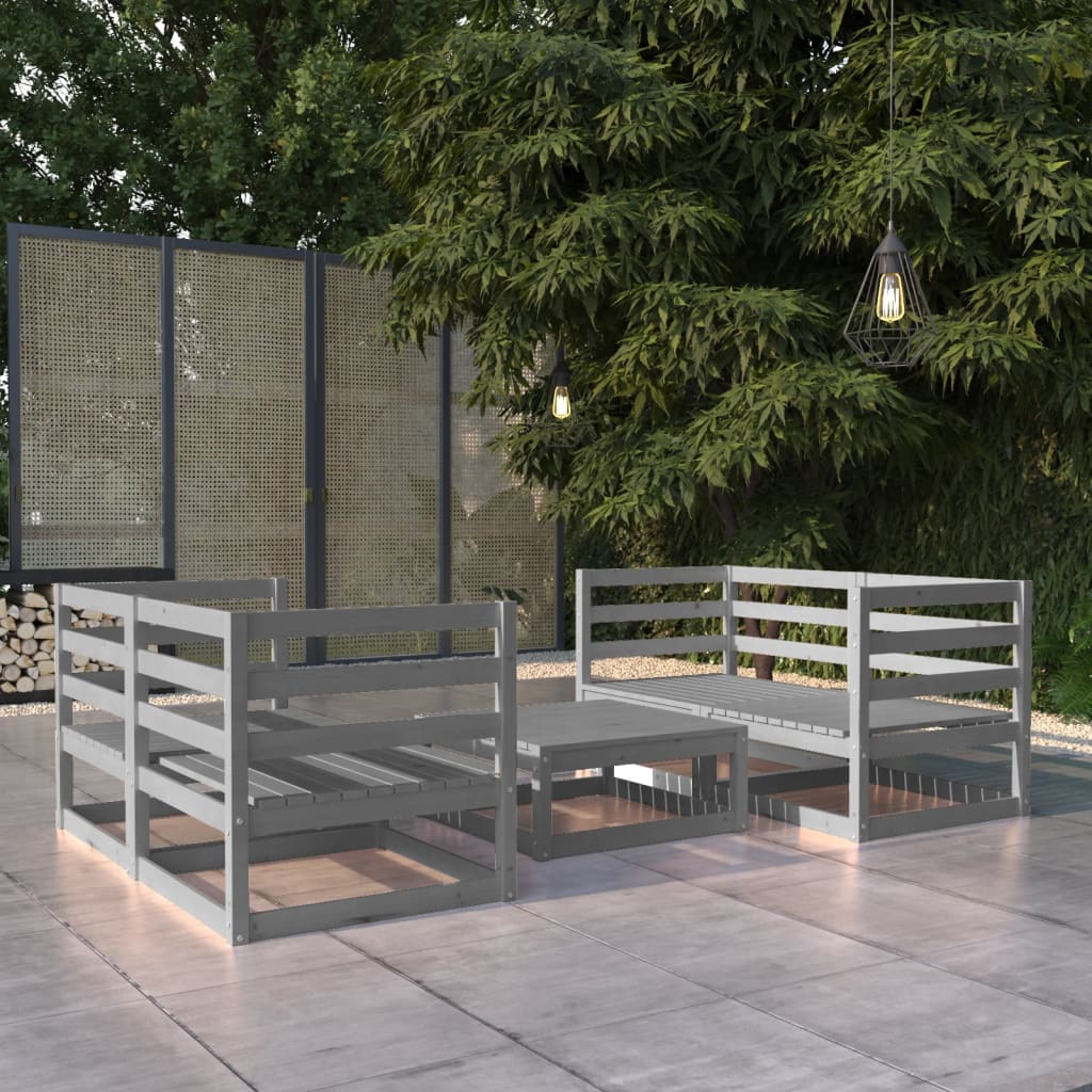 vidaXL 5-delige Loungeset massief grenenhout