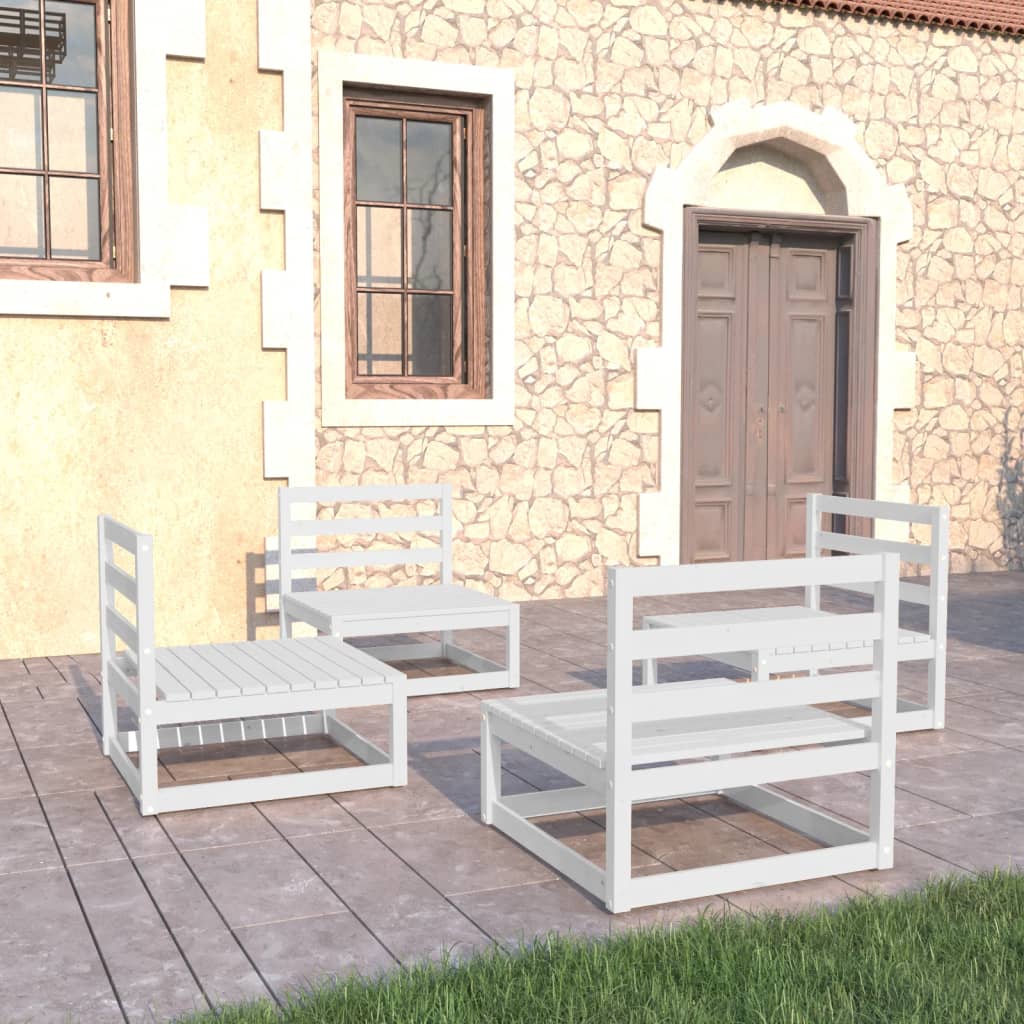 vidaXL 4-Piece Solid Pine Wood Lounge Set