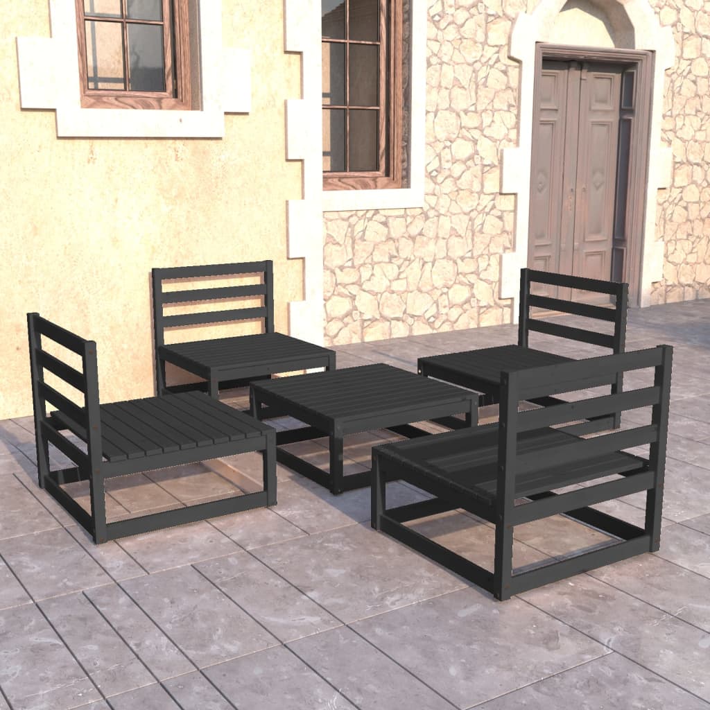 3075264 vidaXL 5- delige Tuin Lounge Set Massief Hout Grenen