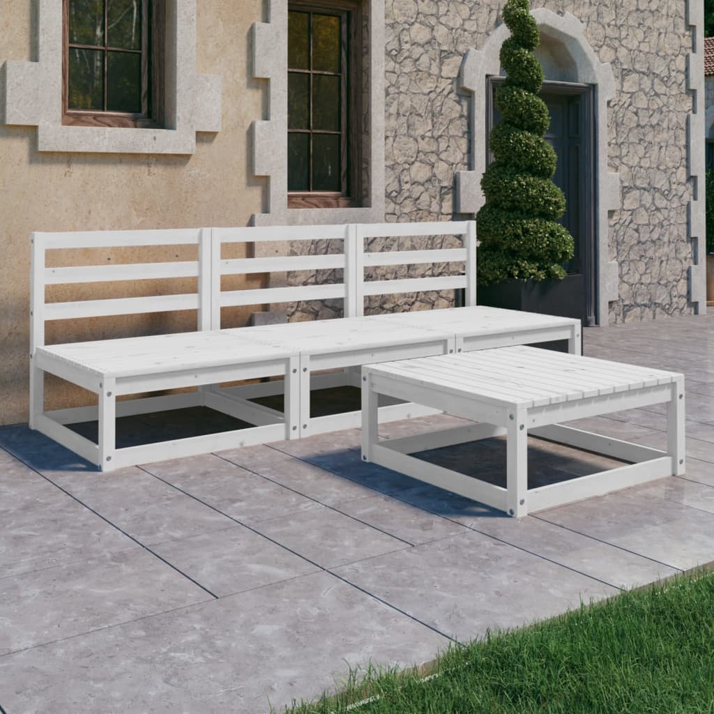 vidaXL 4-Piece Solid Pine Wood Lounge Set