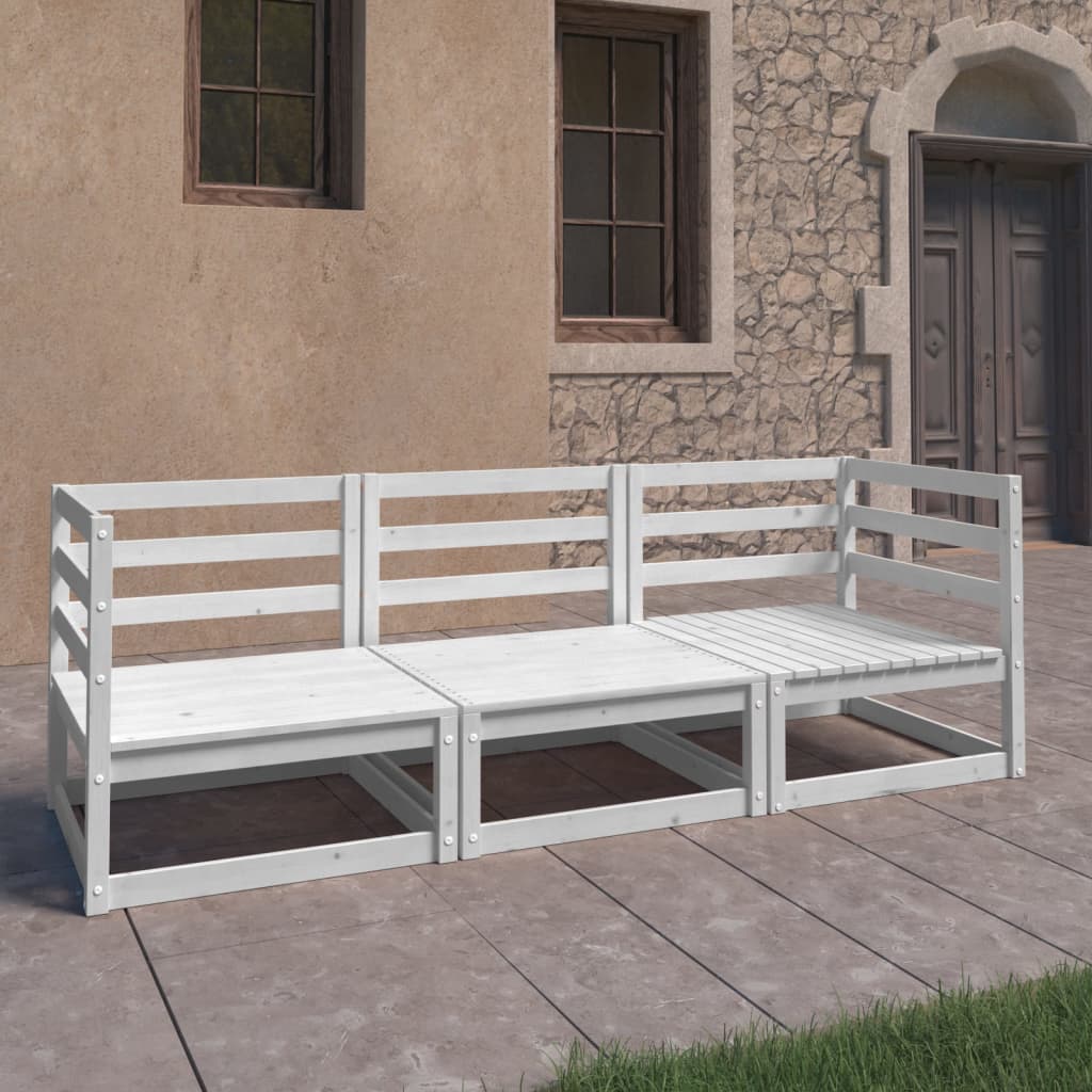 vidaXL 3-Seater Garden Bench Solid Pinewood