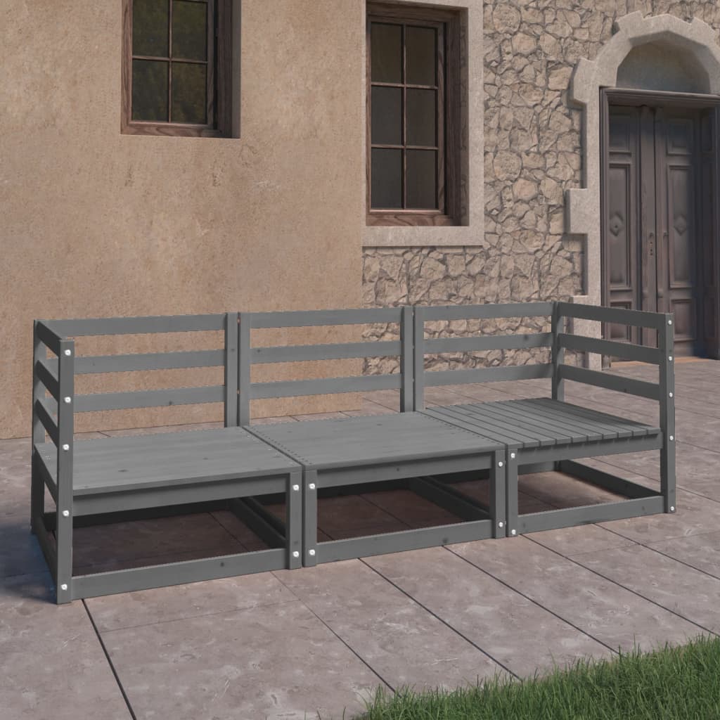 vidaXL 3-Seater Garden Bench Solid Pinewood