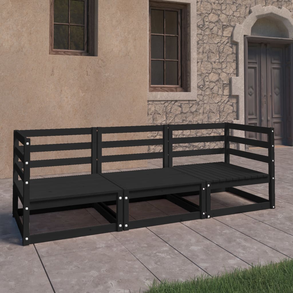 vidaXL 3-Seater Garden Bench Solid Pinewood