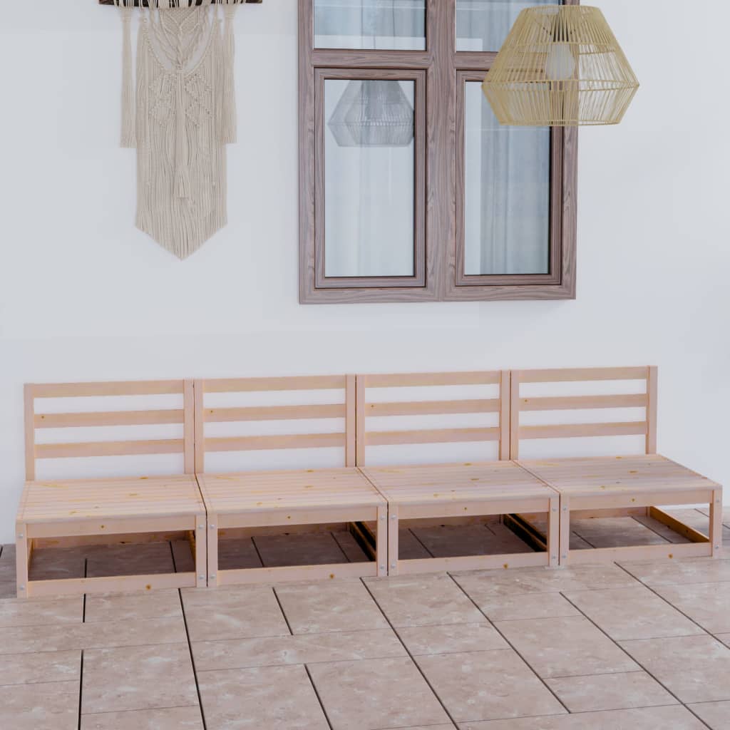 vidaXL 4-Seater Garden Bench Solid Pine Wood