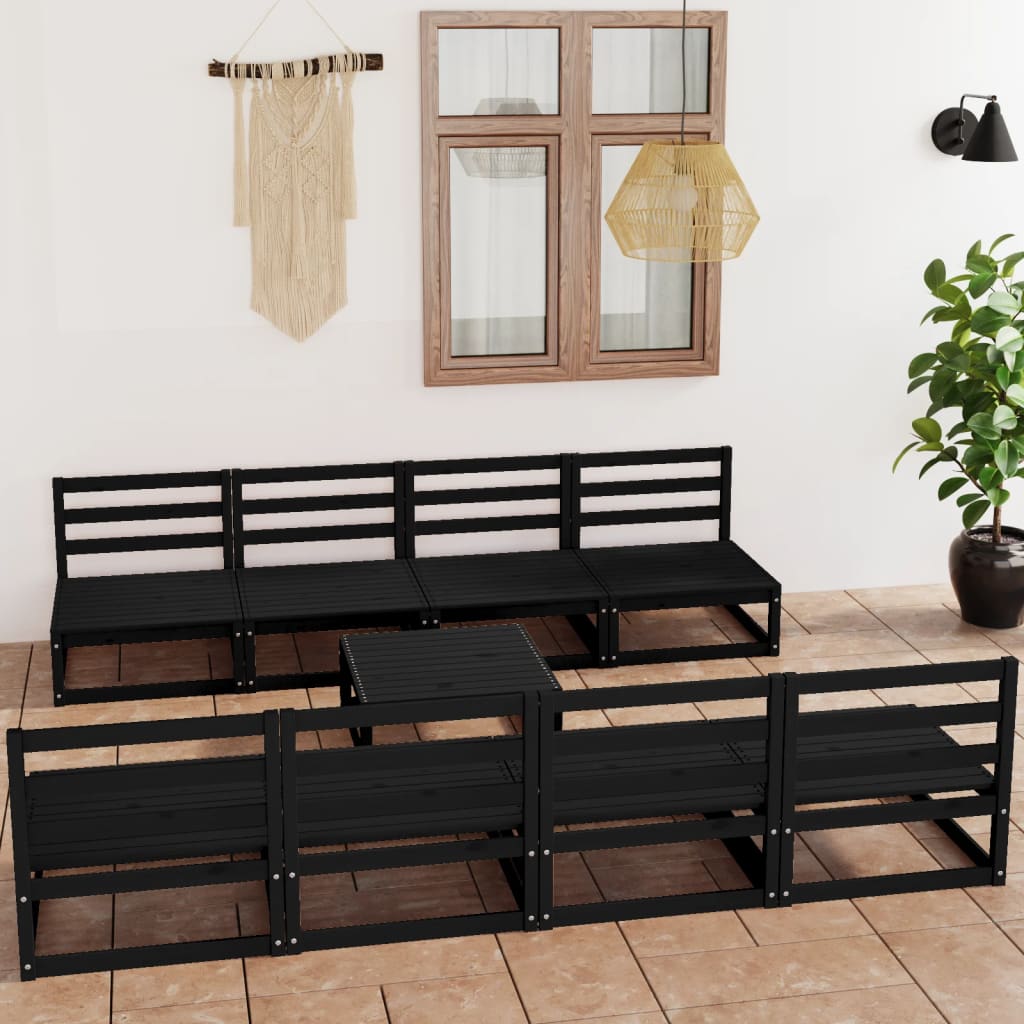 vidaXL 9-piece Lounge Set Solid Pine Wood
