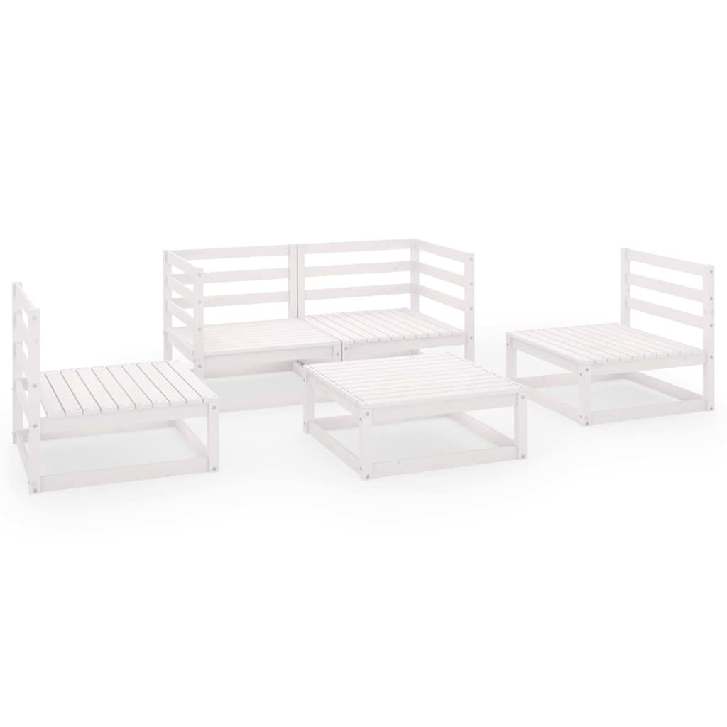 vidaXL 5-delige Loungeset massief grenenhout