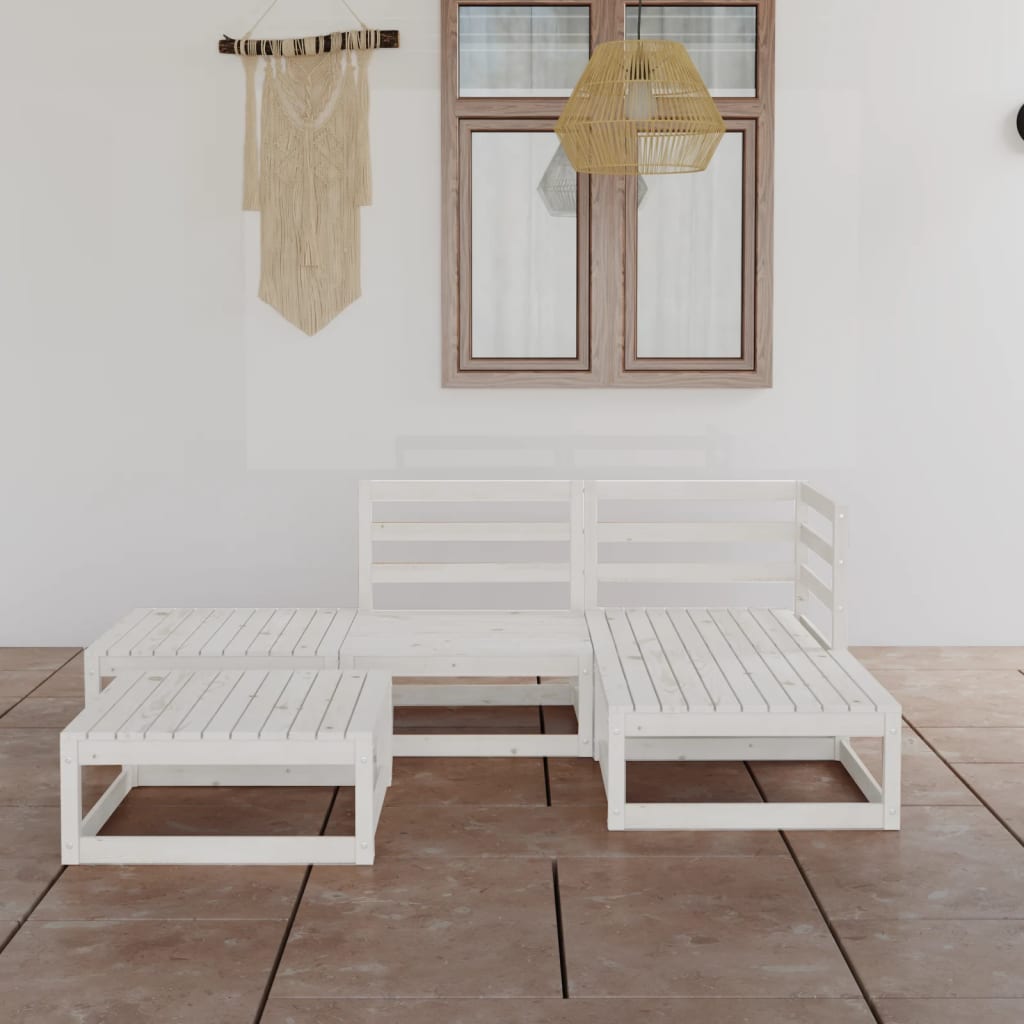 vidaXL 5-delige Loungeset massief grenenhout
