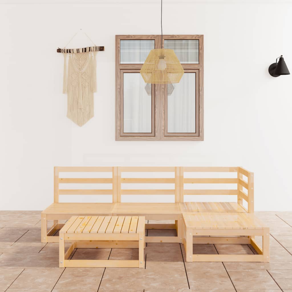 vidaXL 5-Piece Lounge Set Solid Pine Wood