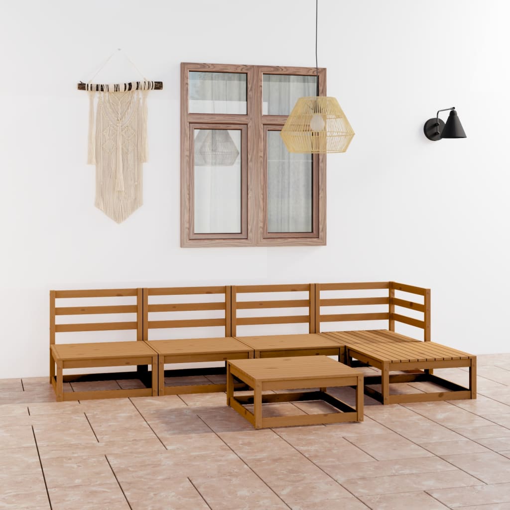 vidaXL 6-delige Loungeset massief grenenhout