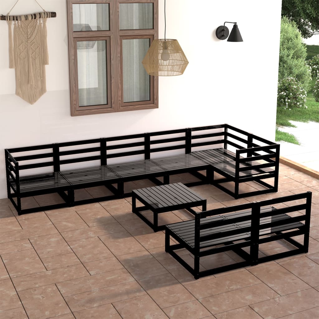 vidaXL 9-piece Lounge Set Solid Pinewood Honey Brown