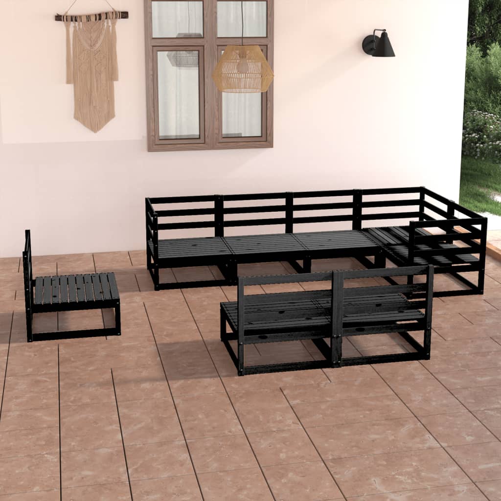 vidaXL 8-Piece Lounge Set Solid Pine Wood Grey