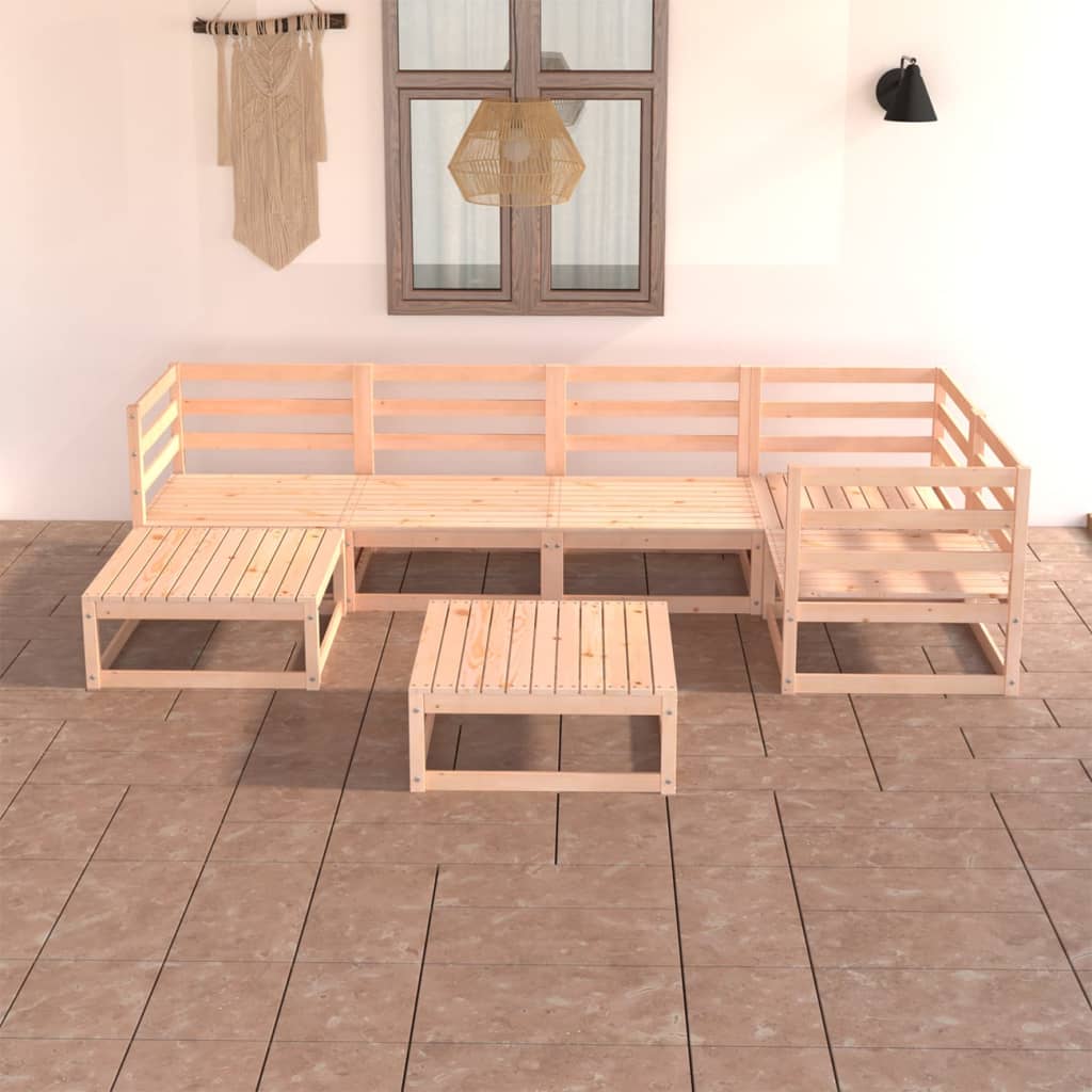 vidaXL 7-Piece Lounge Set Solid Pine Wood