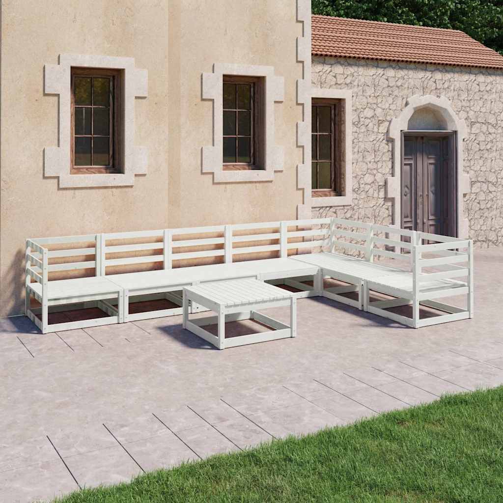 vidaXL 8-Piece Solid Pine Wood Lounge Set