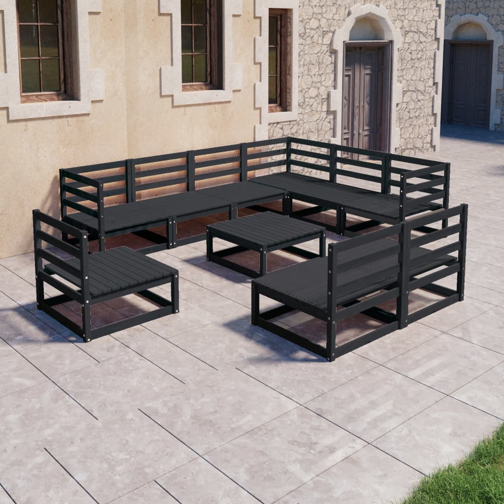 vidaXL 10-Piece Lounge Set Solid Pine Honey Brown