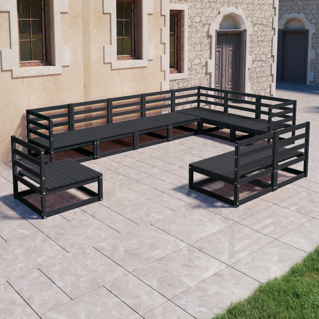 vidaXL 10-delige Loungeset massief grenenhout honingbruin