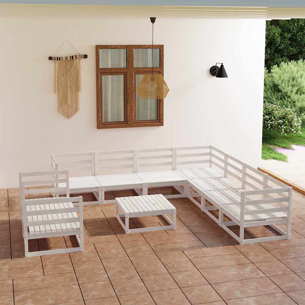 vidaXL 10-delige Loungeset massief grenenhout