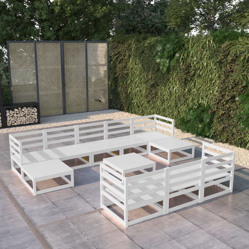 vidaXL 11-Piece Solid Pinewood Lounge Set
