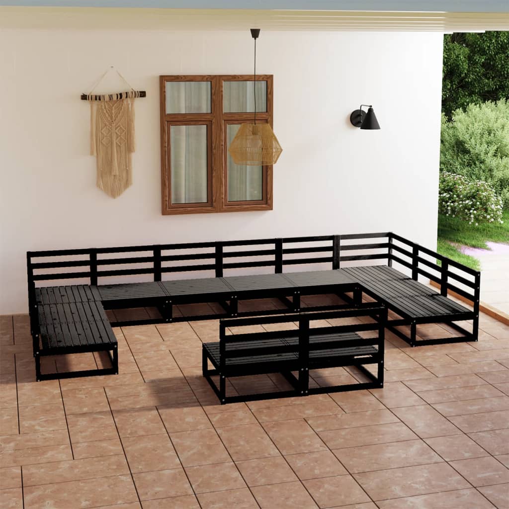 vidaXL 12-piece Solid Pinewood Lounge Set