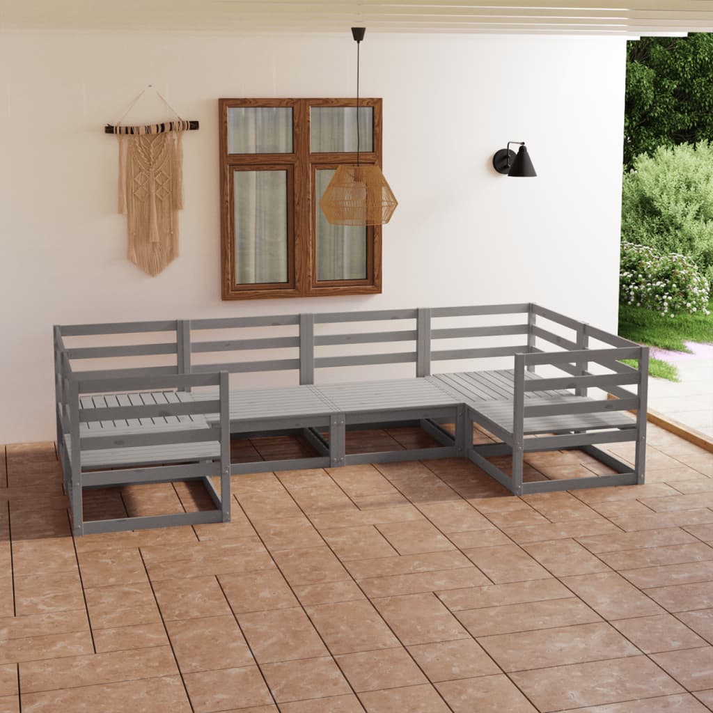 vidaXL 6-Piece Lounge Set Solid Pine Wood