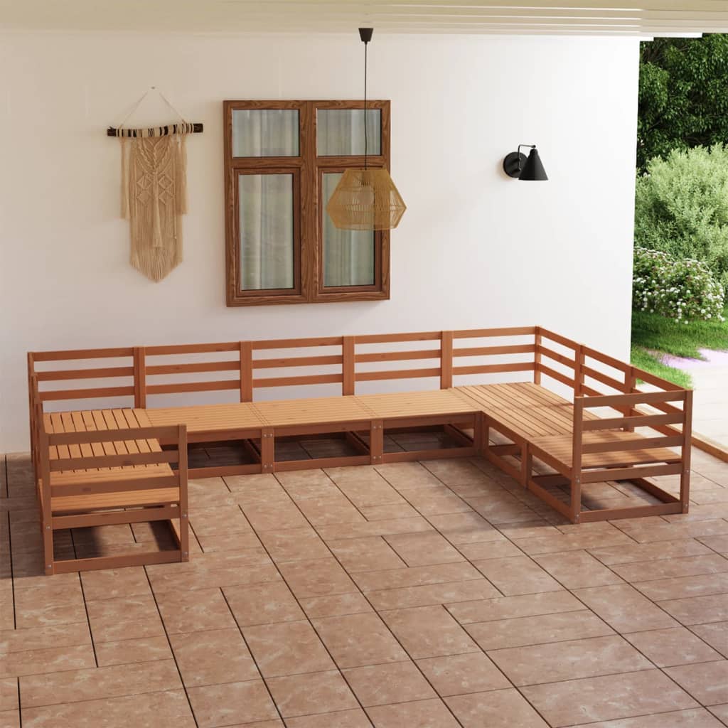 vidaXL 9-piece Lounge Set Solid Pine Wood