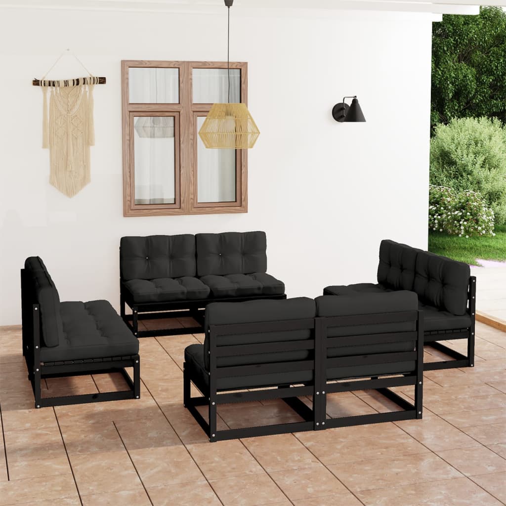 vidaXL 8-Piece Lounge Set Solid Pine Wood
