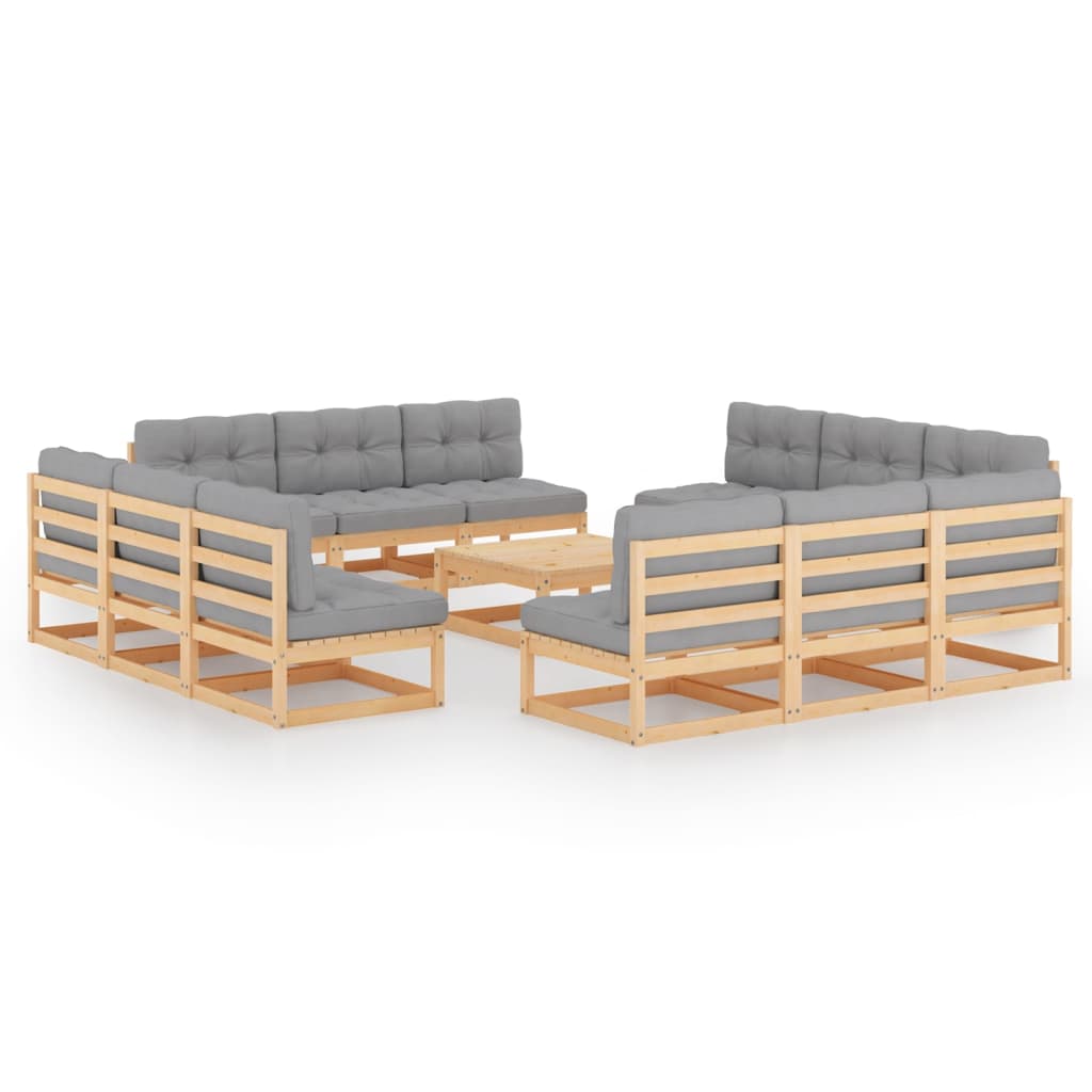 vidaXL 13-delige Loungeset massief grenenhout