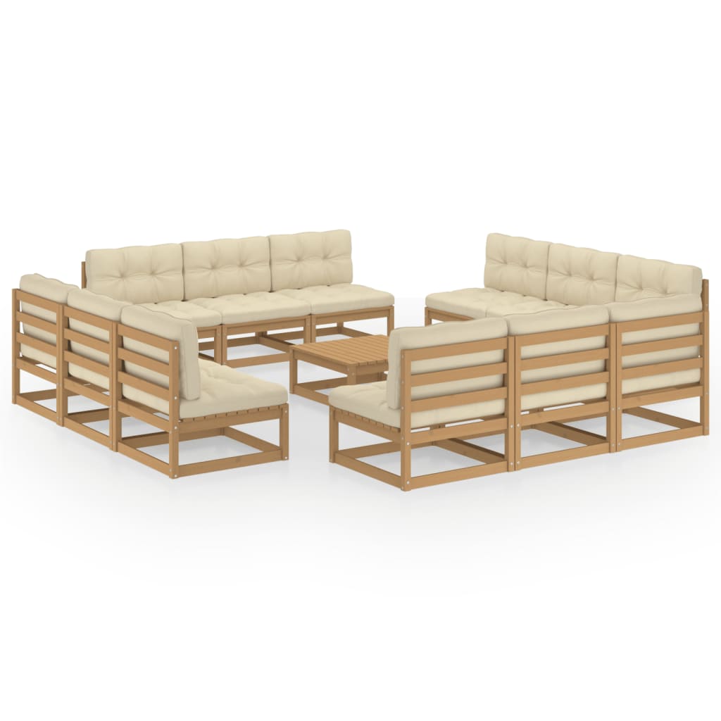vidaXL 13-delige Loungeset massief grenenhout