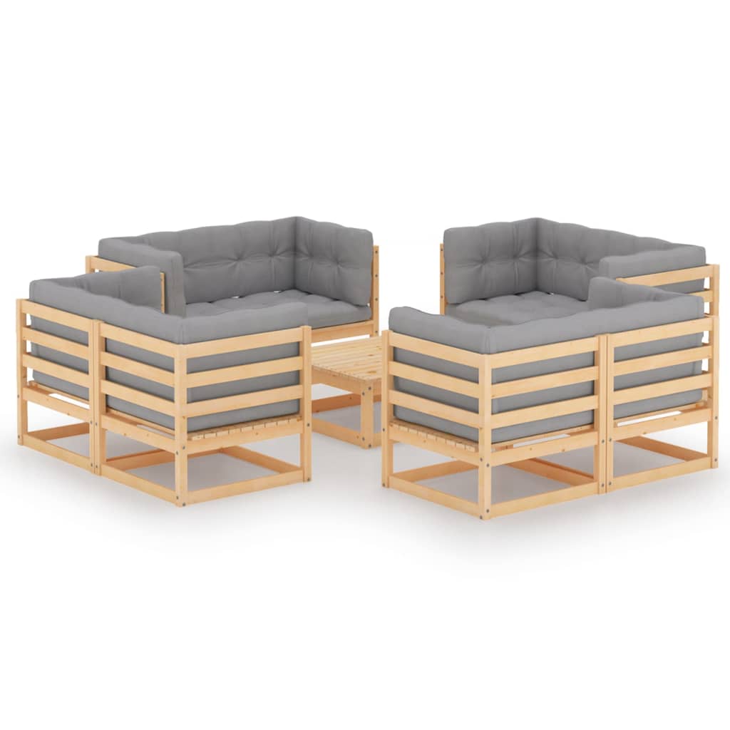 vidaXL 9-piece Lounge Set Solid Pine Wood