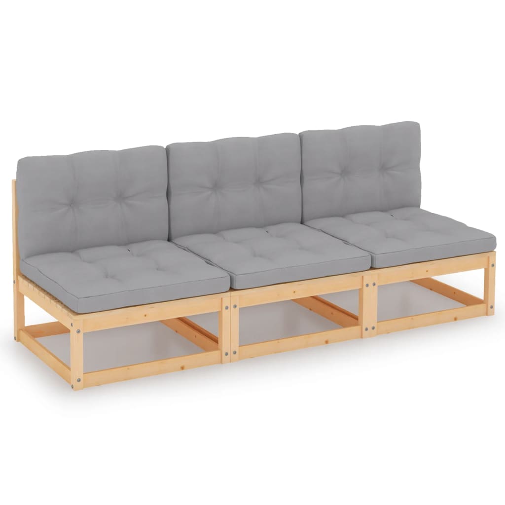 vidaXL 3-Seater Garden Bench Solid Pinewood