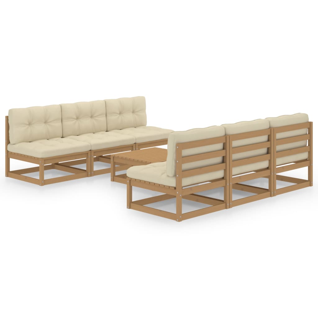 vidaXL 7-Piece Lounge Set Solid Pine Wood