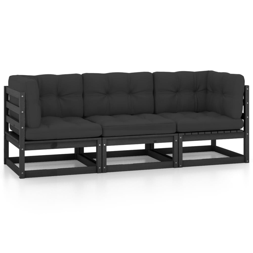 vidaXL 3-Seater Garden Bench Solid Pinewood