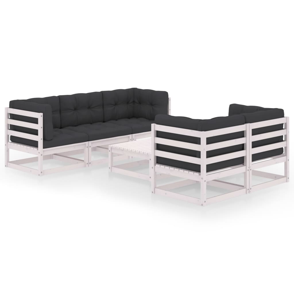 vidaXL 6-delige Loungeset massief grenenhout