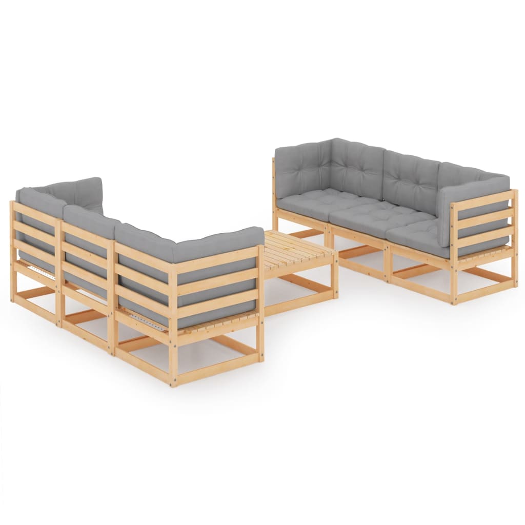 vidaXL 7-delige Loungeset massief grenenhout