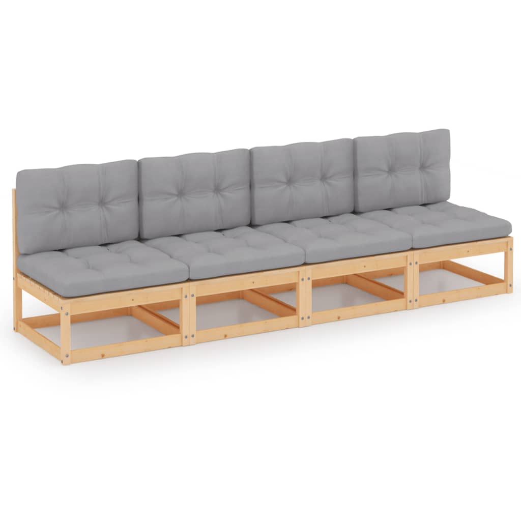 vidaXL 4-Seater Garden Bench Solid Pine Wood
