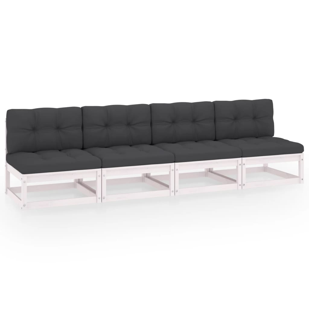 vidaXL 4-Seater Garden Bench Solid Pine Wood