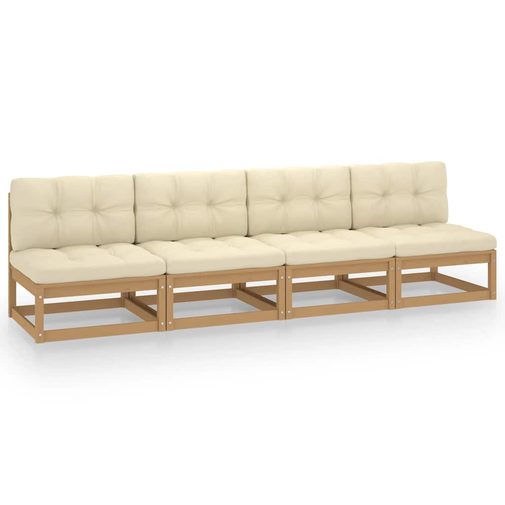 vidaXL 4-Seater Garden Bench Solid Pine Wood
