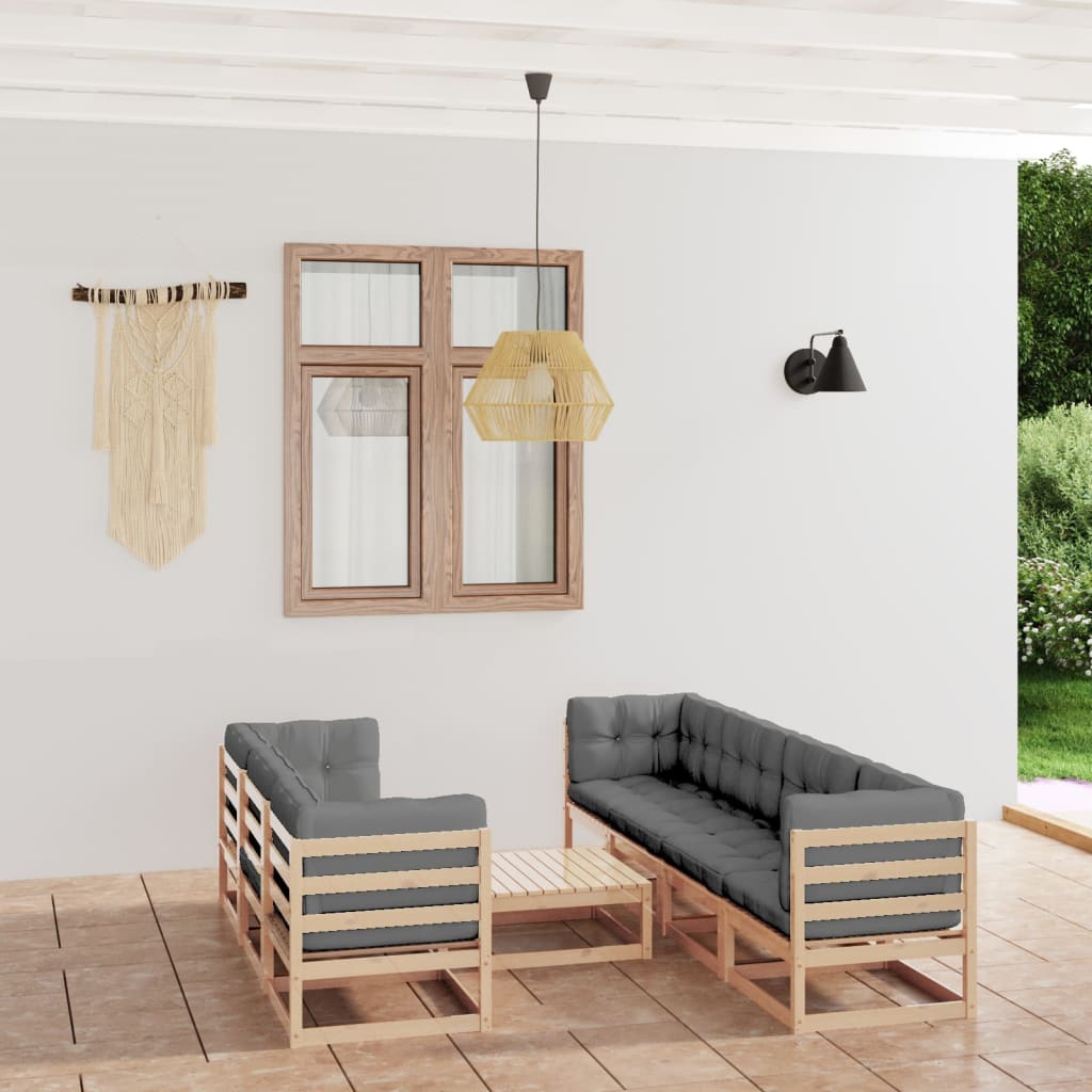 vidaXL 8-delige Loungeset massief grenenhout