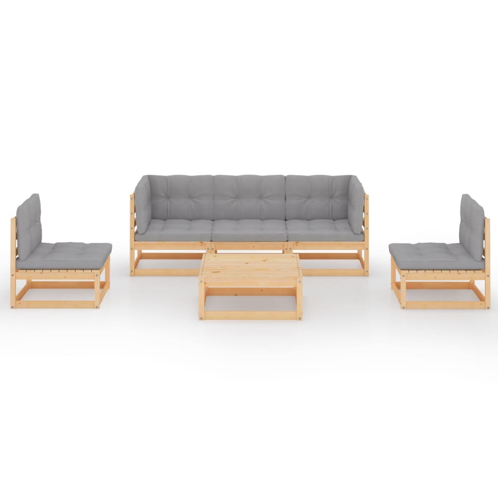 vidaXL 6-delige Loungeset massief grenenhout