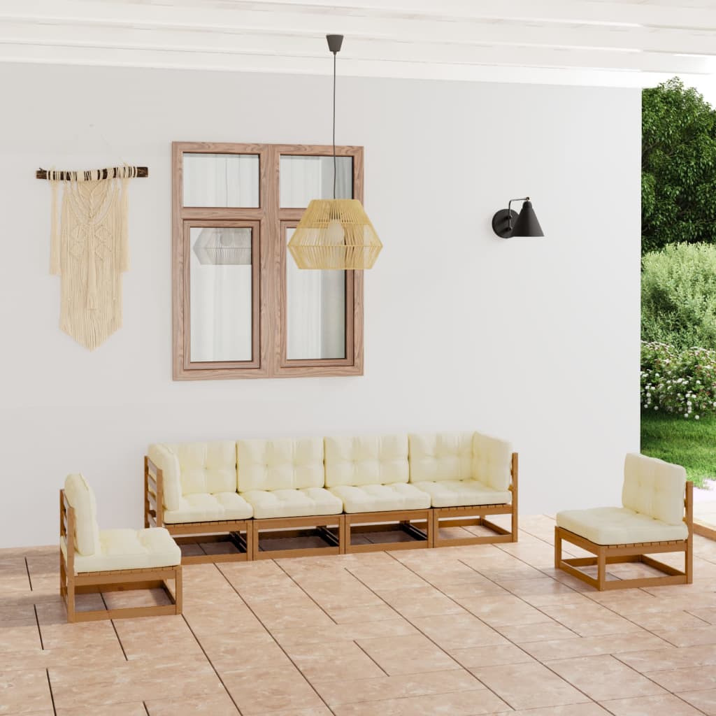 vidaXL 6-Piece Lounge Set Solid Pine Wood Grey