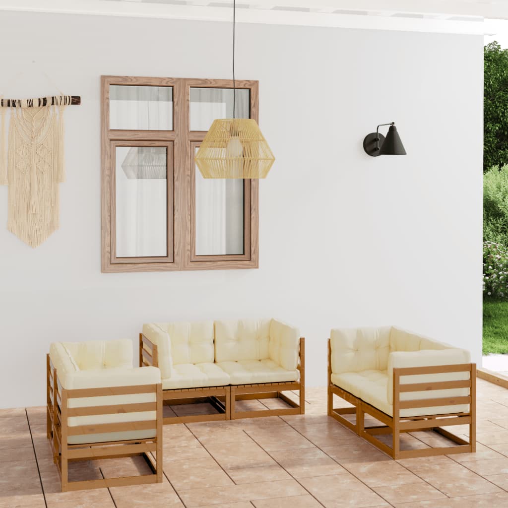 vidaXL 6-Piece Lounge Set Solid Pine Wood