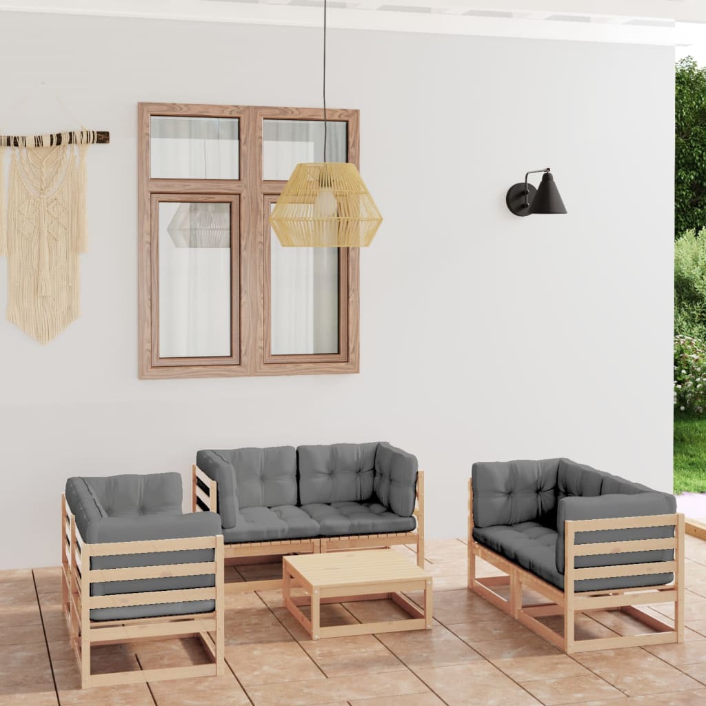 vidaXL 7-delige Loungeset massief grenenhout