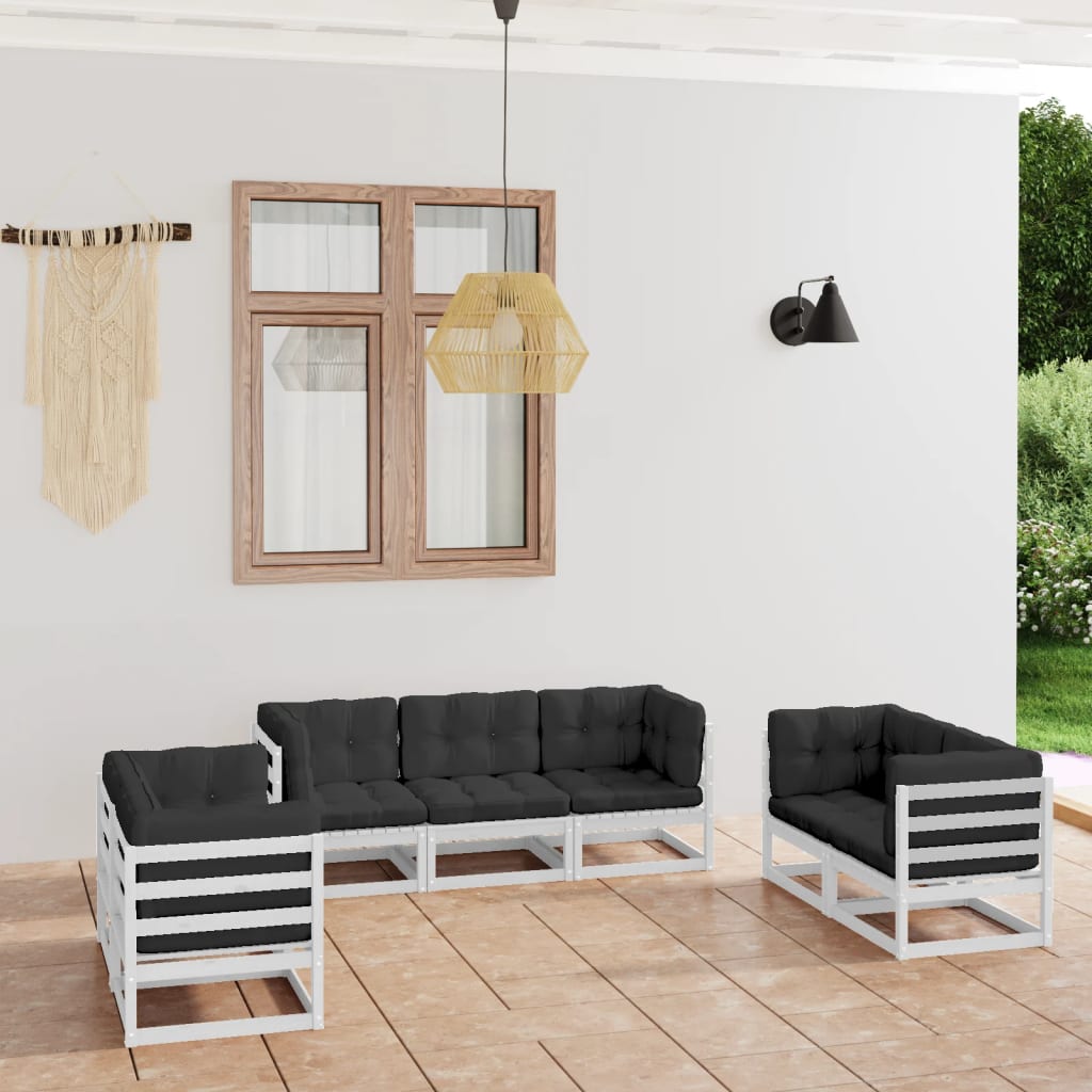 vidaXL 7-Piece Lounge Set Solid Pine Wood