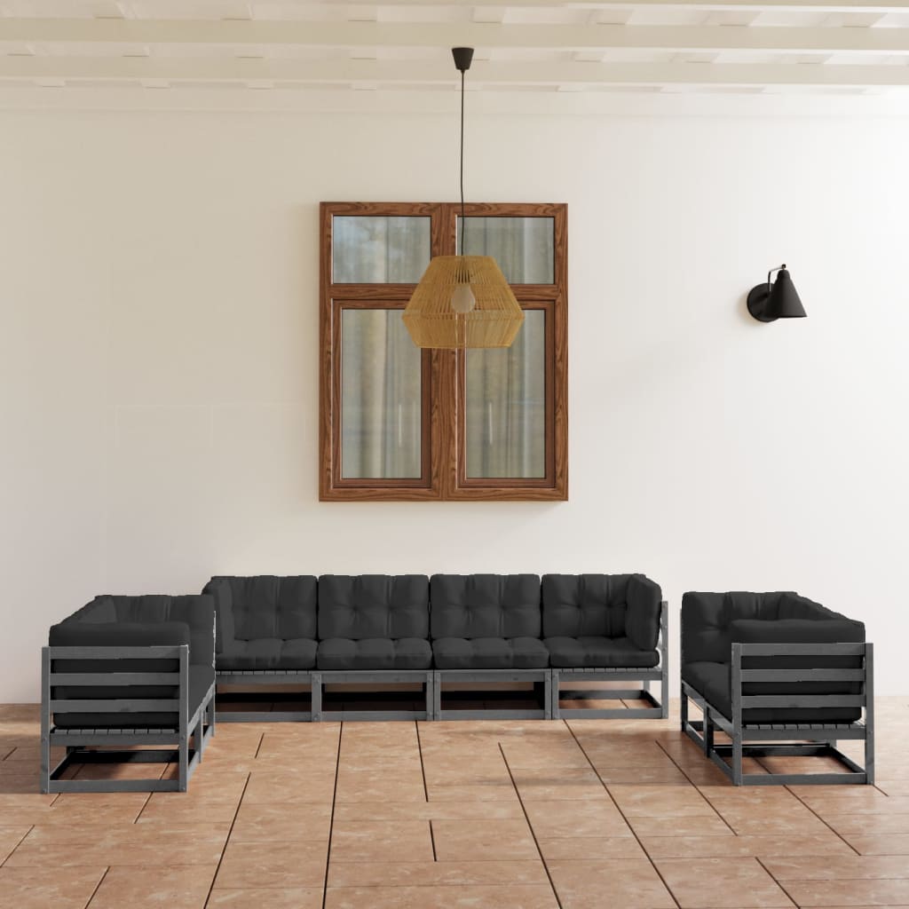vidaXL 8-Piece Lounge Set Solid Pine Wood