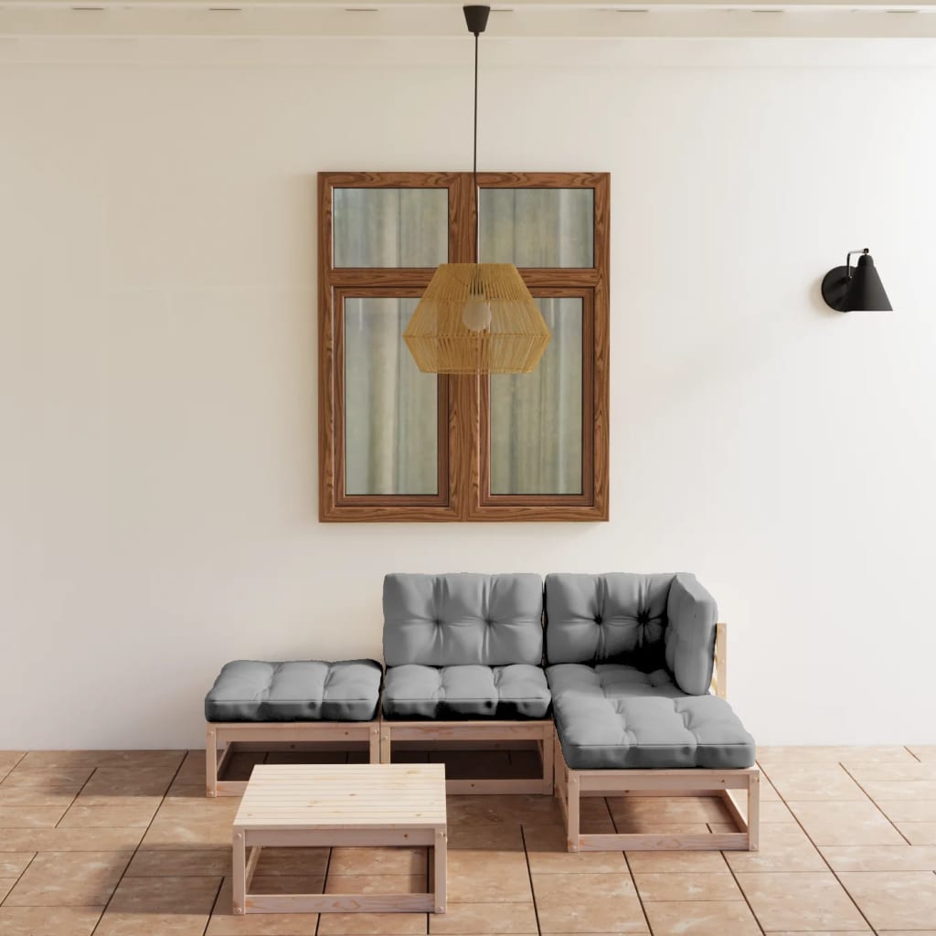 vidaXL 5-delige Loungeset massief grenenhout