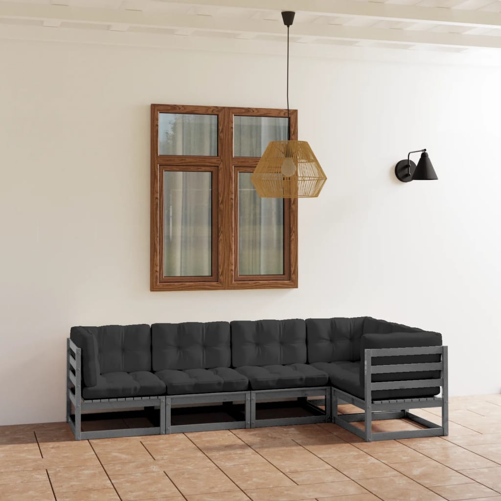 vidaXL 5-Piece Lounge Set Solid Pine Wood