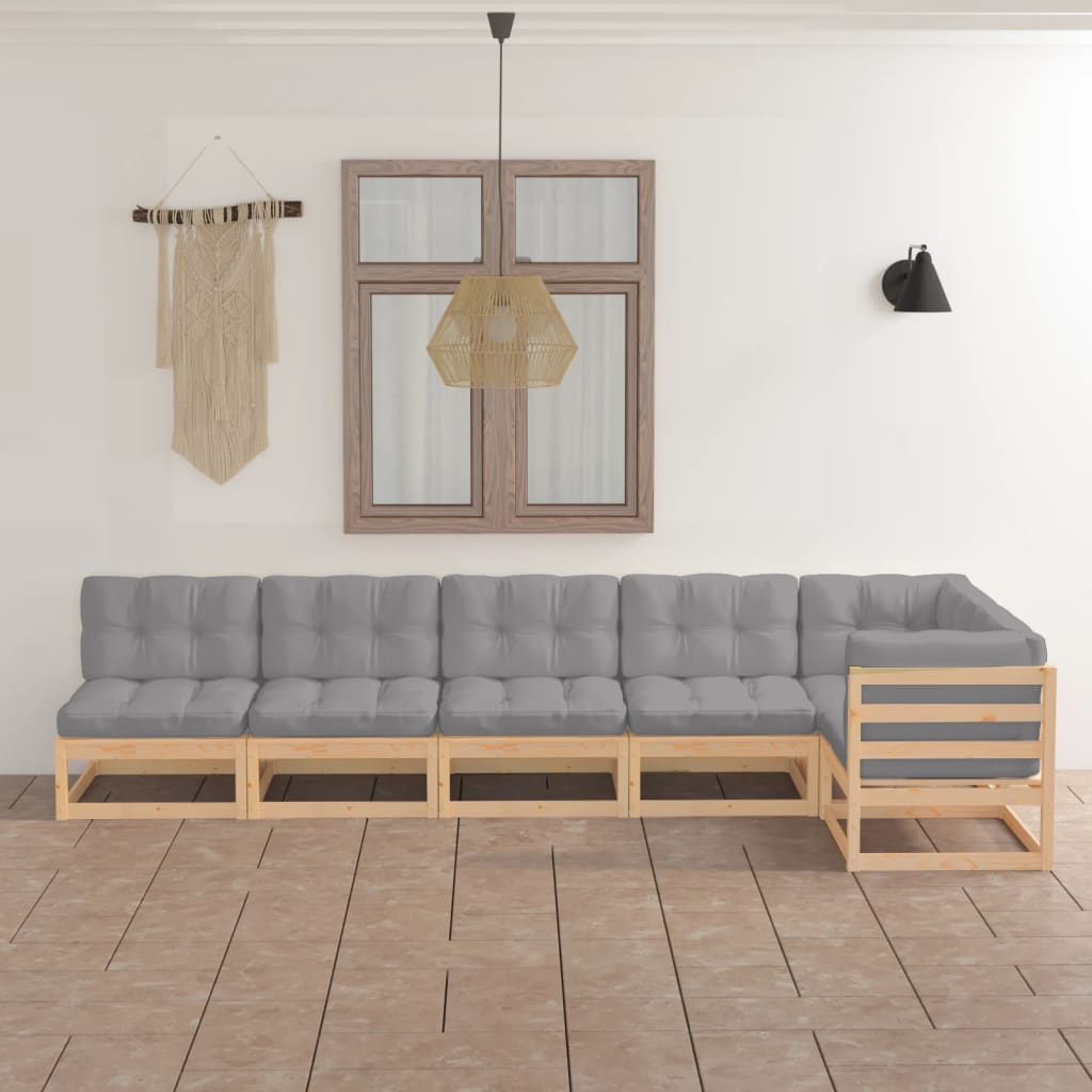 vidaXL 6-delige Loungeset massief grenenhout