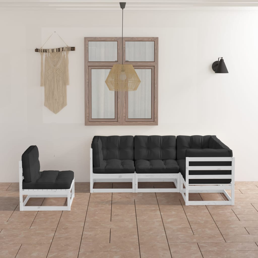 vidaXL 5-delige Loungeset massief grenenhout