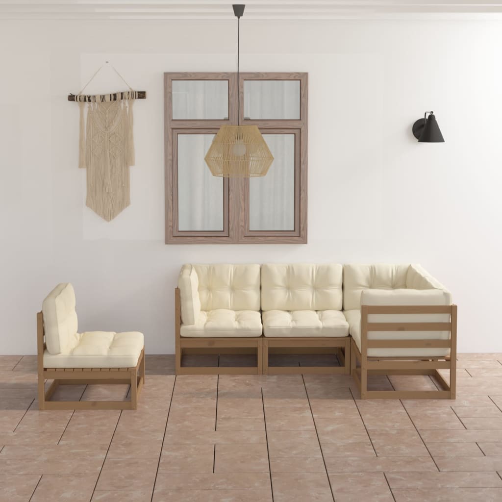 vidaXL 5-delige Loungeset massief grenenhout