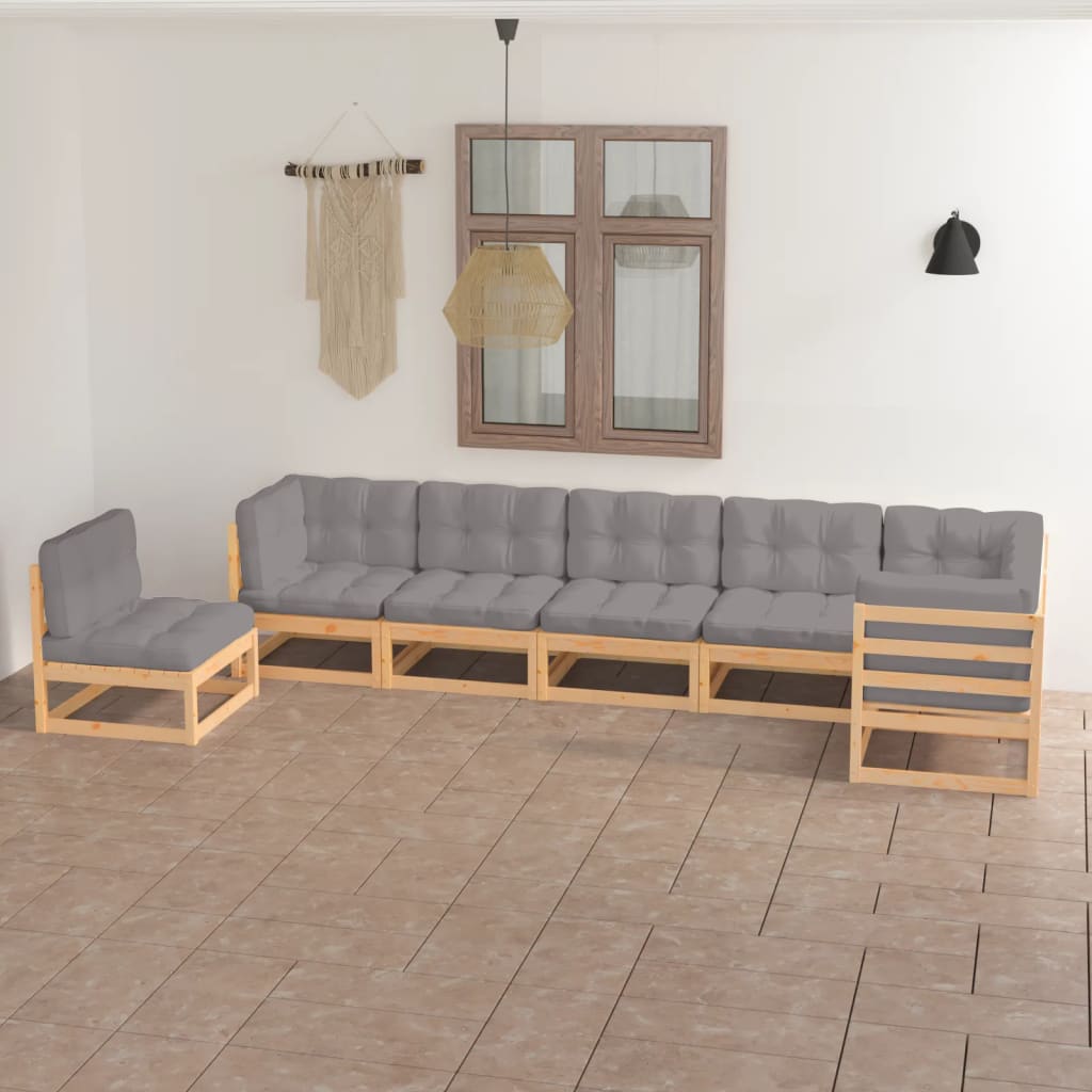 vidaXL 7-delige Loungeset massief grenenhout