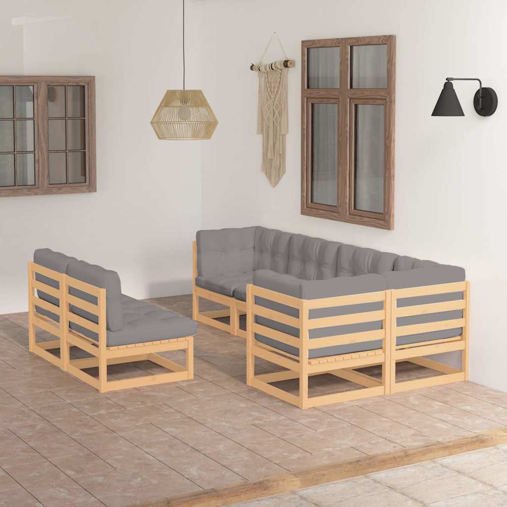 vidaXL 7-Piece Lounge Set Solid Pine Wood